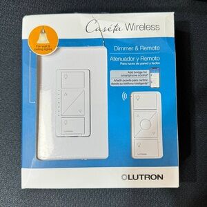 Lutron P-PKG1W-WH-R Caseta Wireless Smart Lighting Dimmer Switch and Remote Kit